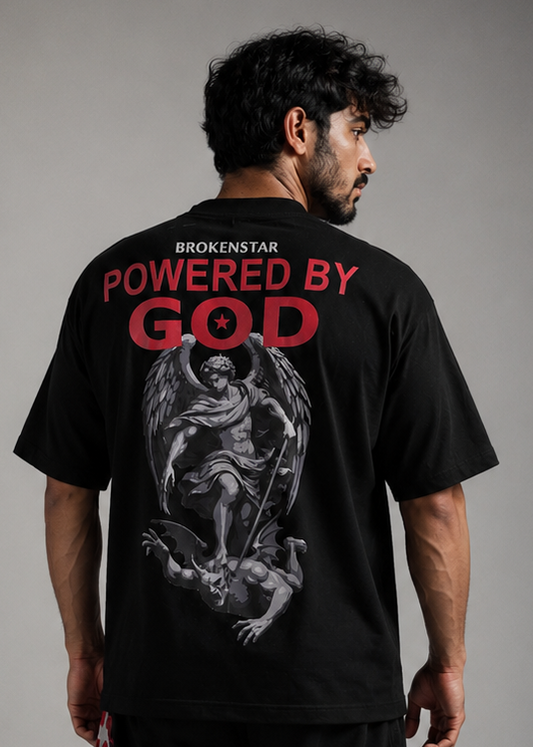 OVERSIZED TSHIRT POWERED BY GOD